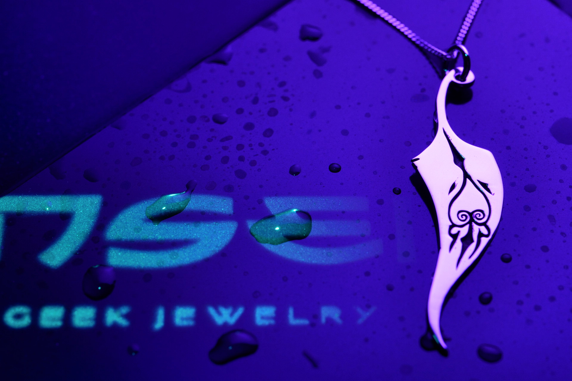 Magical Feather necklace in the shape of a feather.