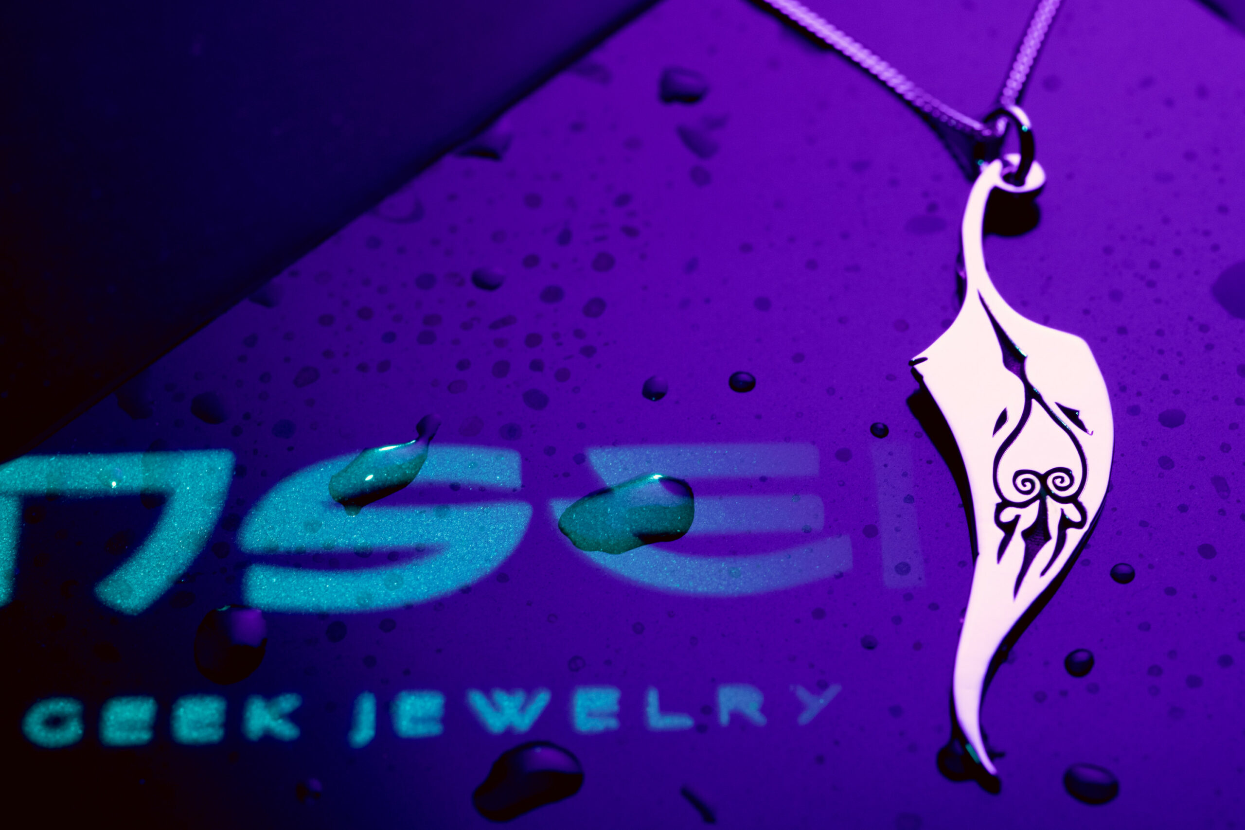 Magical Feather necklace in the shape of a feather.