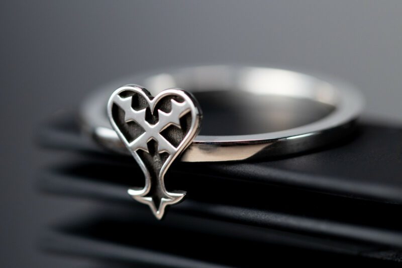 Ring with the symbol of an inverted heart handmade in sterling silver.