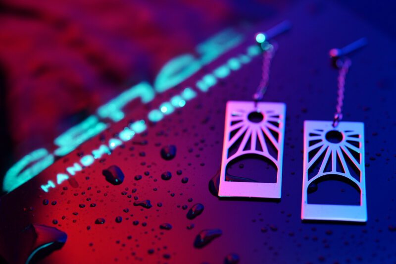 Pendientes Hanafuda en plata de ley