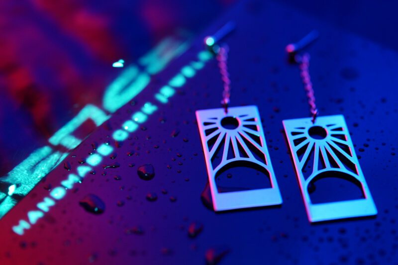 Pendientes Hanafuda en plata de ley