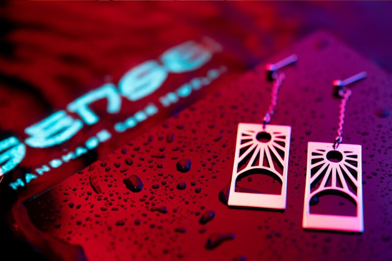 Pendientes Hanafuda en plata de ley
