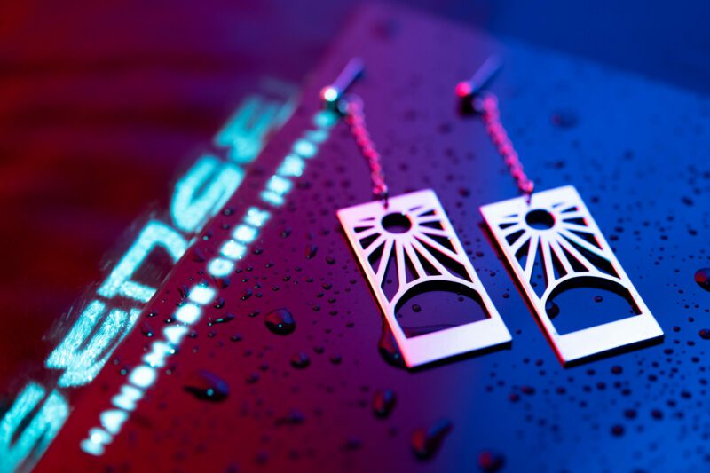 Pendientes Hanafuda en plata de ley