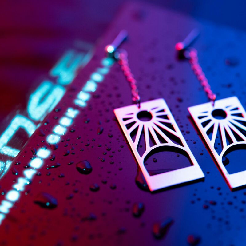 Pendientes Hanafuda en plata de ley