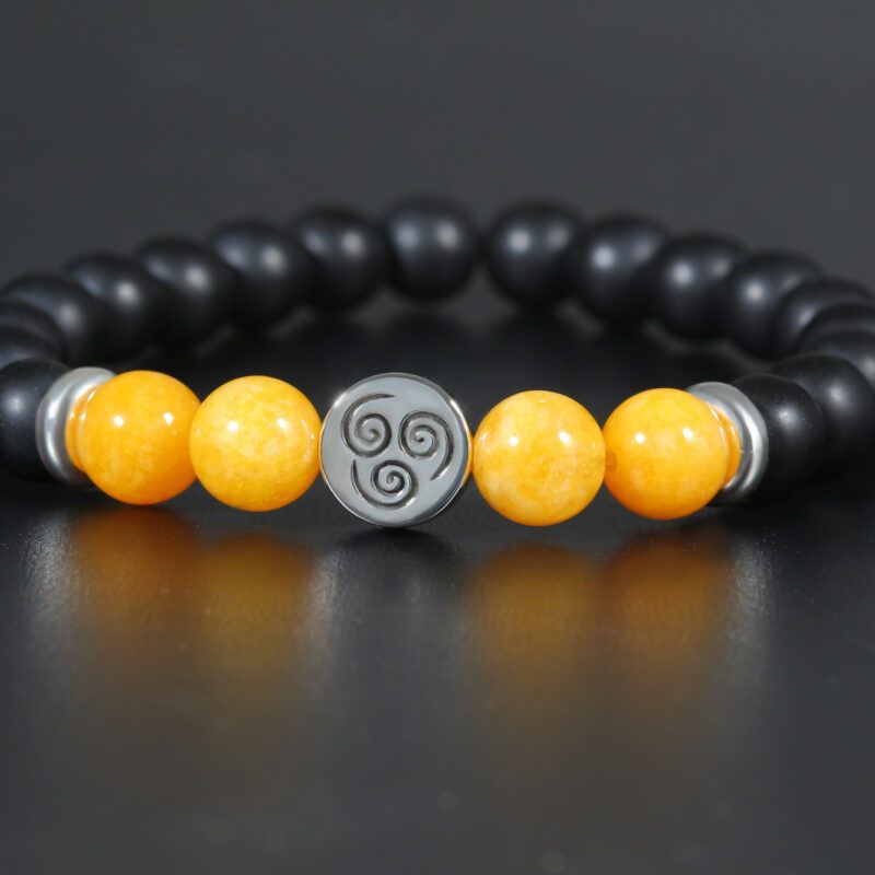 Pulsera del elemento Aire hecha en plata de ley, ónice y ágata