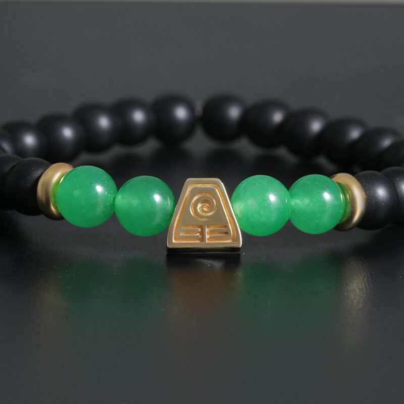 Pulsera del elemento Tierra hecha en plata de ley, ónice y ágata