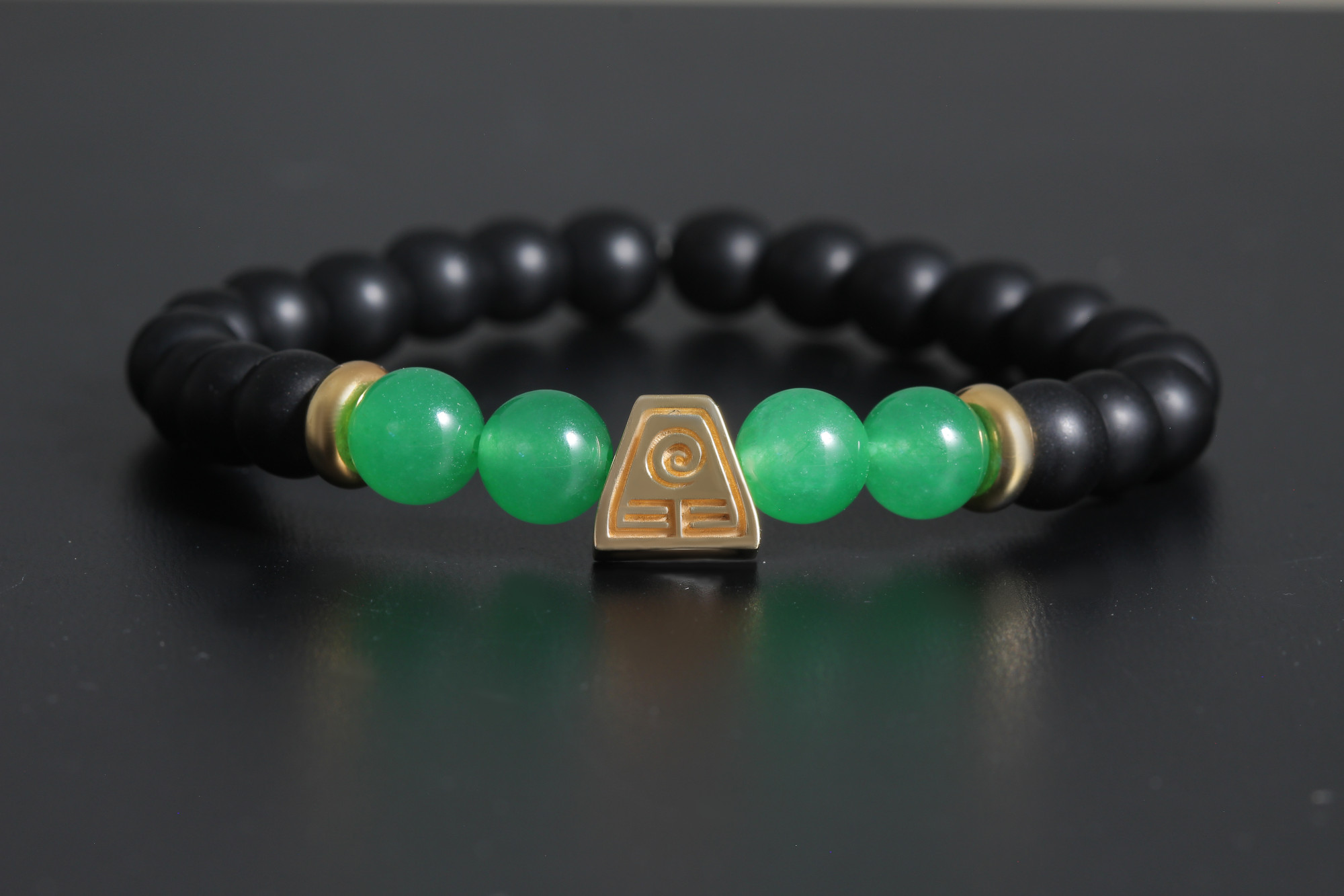 Pulsera del elemento Tierra hecha en plata de ley, ónice y ágata