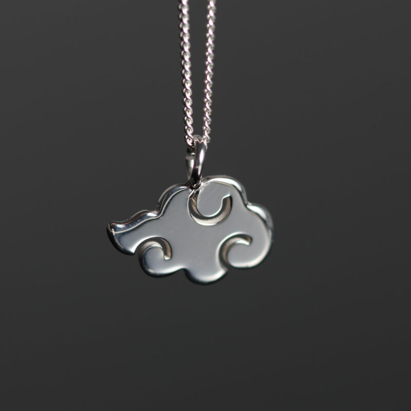 Colgante plata de ley nube roja símbolo friki